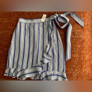Loft blue & white wrap skirt